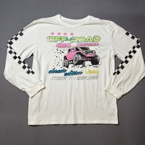 Jeep Off Road 4x4 Series Classic‎ Edition Long Sleeve Graphic T Shirt XXL White